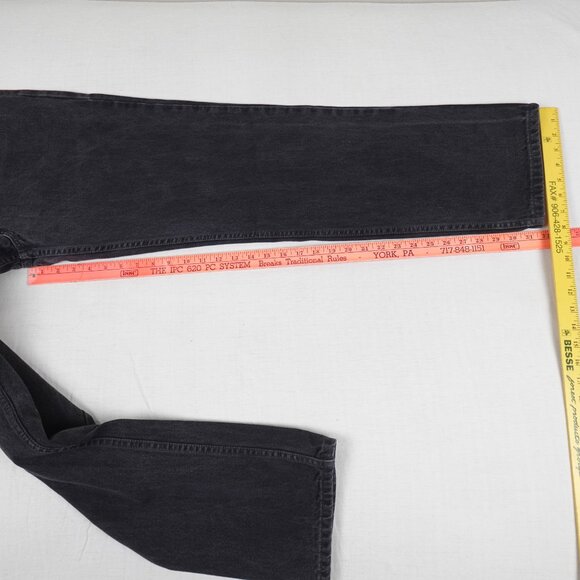 Vintage Levi's 516 Slim Straight Jeans Mens 34x32 Black Denim Made in Canada 90s - Picture 10 of 11